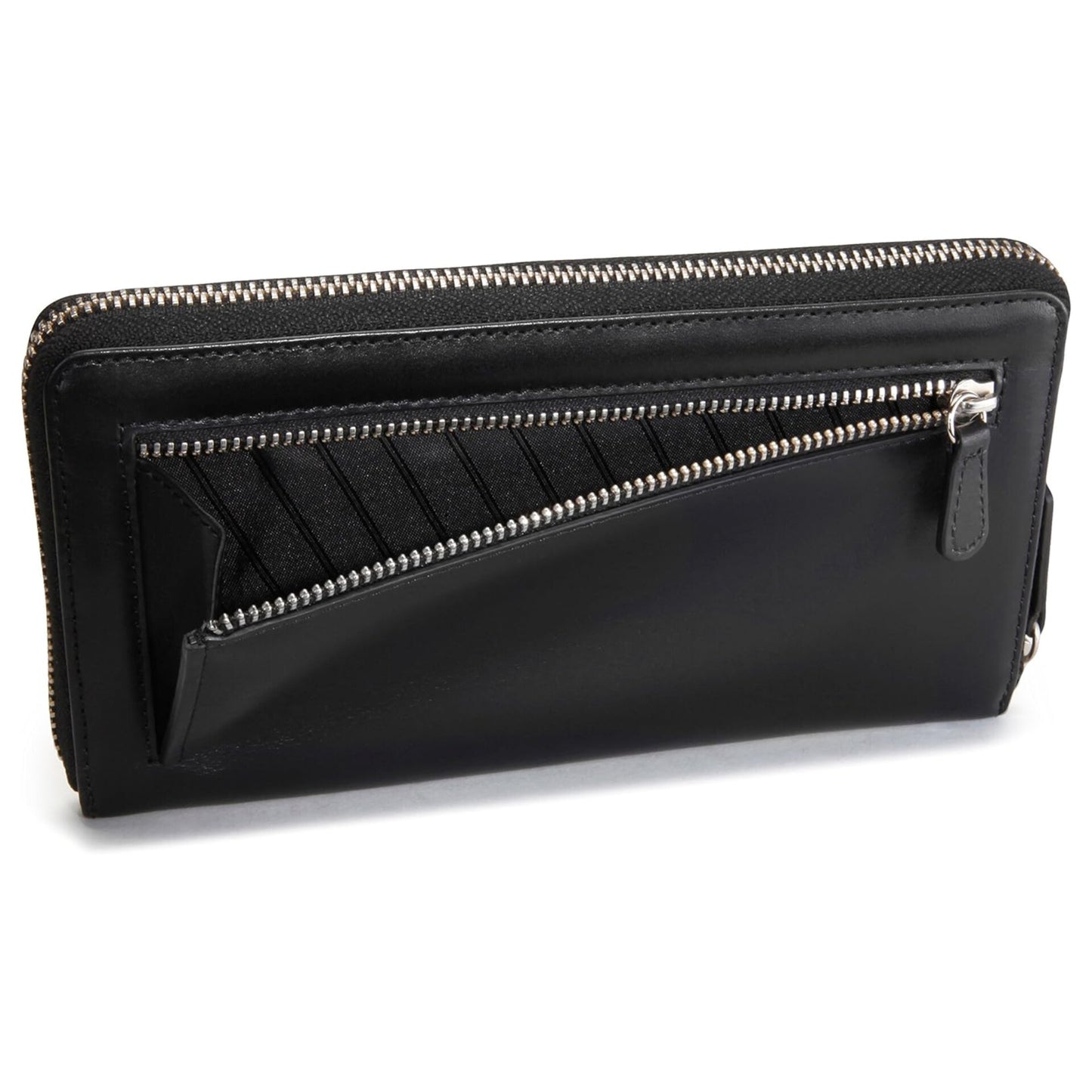 Leather Wallet for Women I Genuine Leather XXL wallet I large I RFID protection I wallet with coin compartment I 12 card slots I Women's Wallet With Reinforced seam I Black