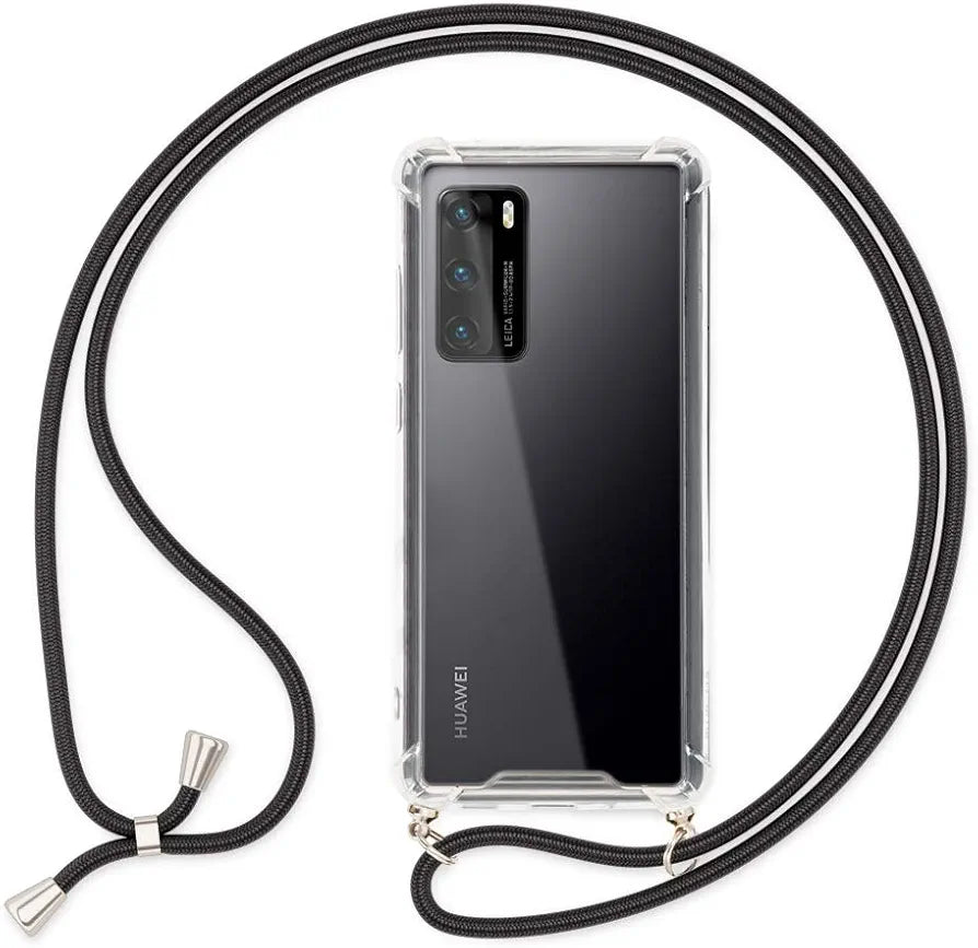 Mobile Phone Case with Chain Compatible with Huawei P40 Case, Slim Necklace Hard Case with Neck Strap, Transparent Protective Case and Mobile Phone Cord, Soft Cord Phone Cover Case