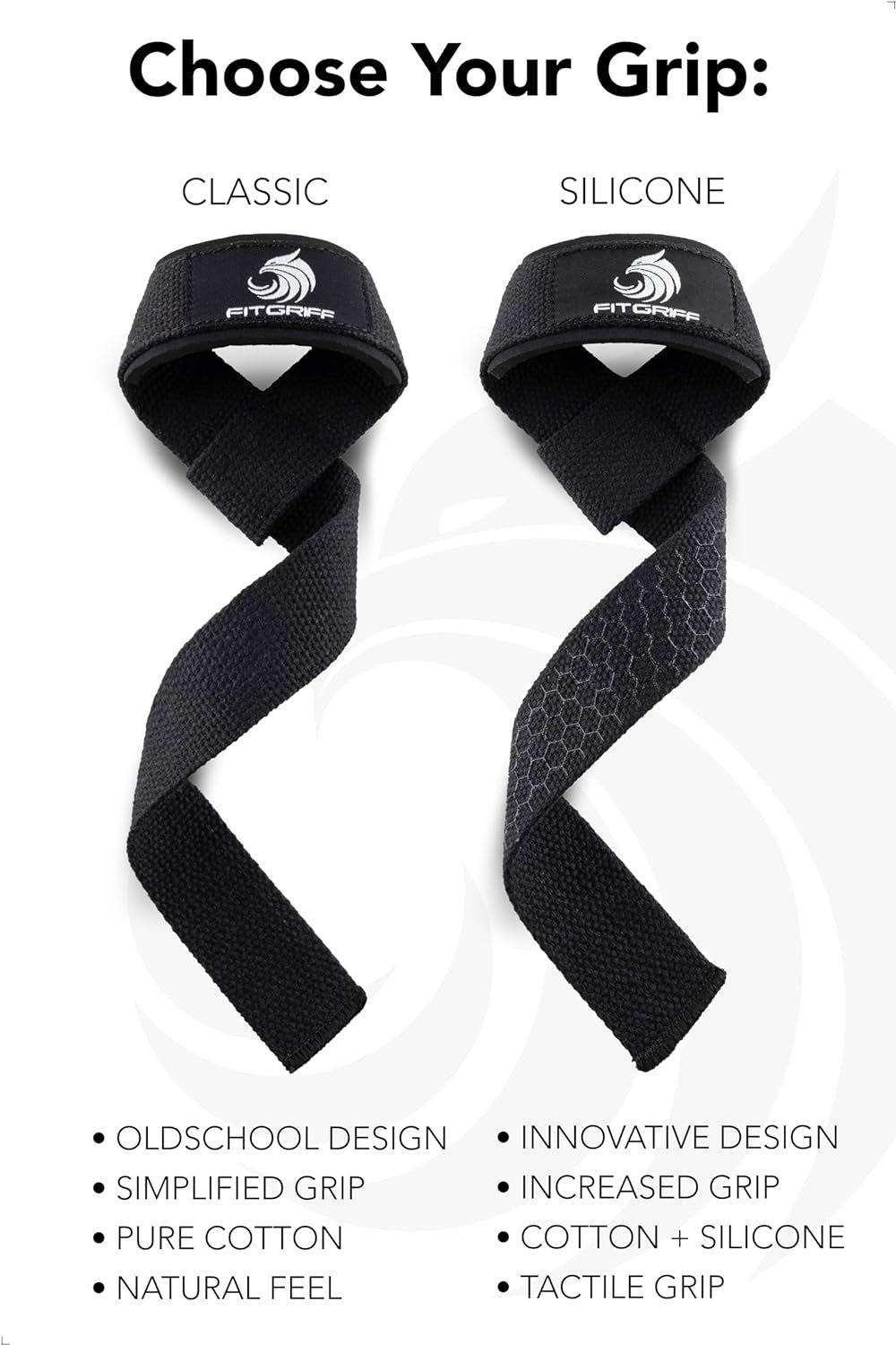 Lifting Straps (Padded) for Strength Training, Bodybuilding, Fitness - Deadlift Straps - Lifting Straps - for Men and Women