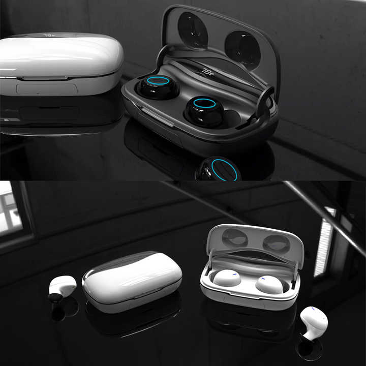 Bluetooth Wireless Headphone For Communication and In-Ear Style Headphone with Microphone, Long Battery Timing True Wireless Earbuds S9, Black