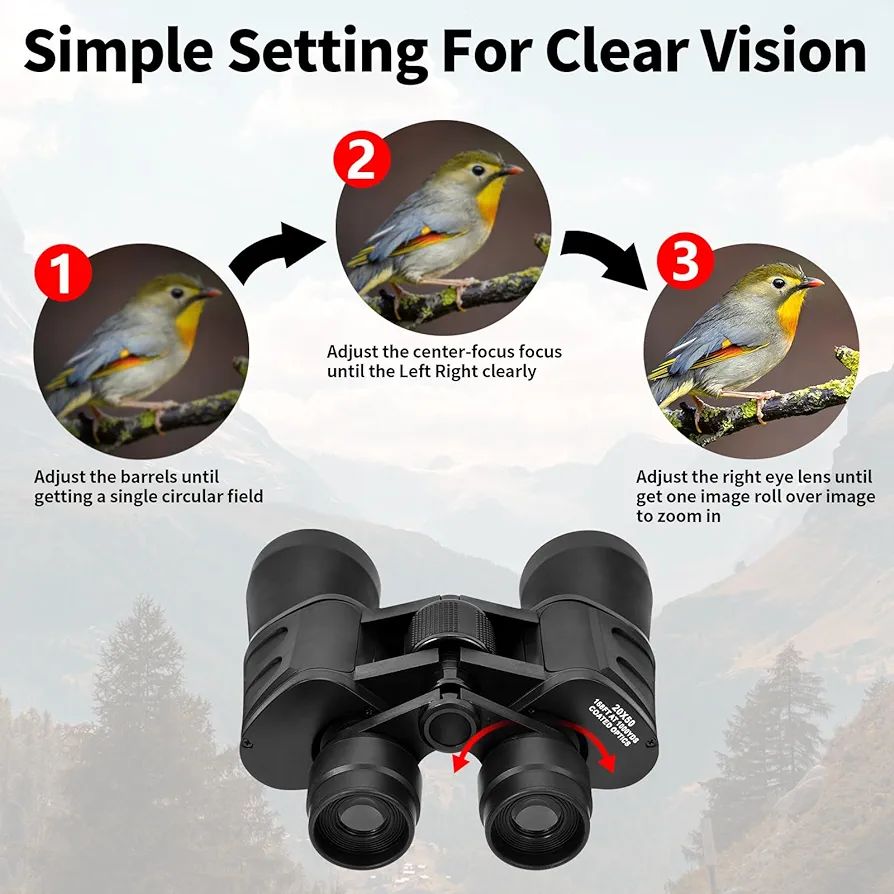 10 x 50 Binoculars for Adults, High Performance Binoculars for Astronomy, Portable Compact Binoculars, Binoculars, Bird Watching, Stargazing, Travel, Sightseeing, Outdoor, Sports, Concert