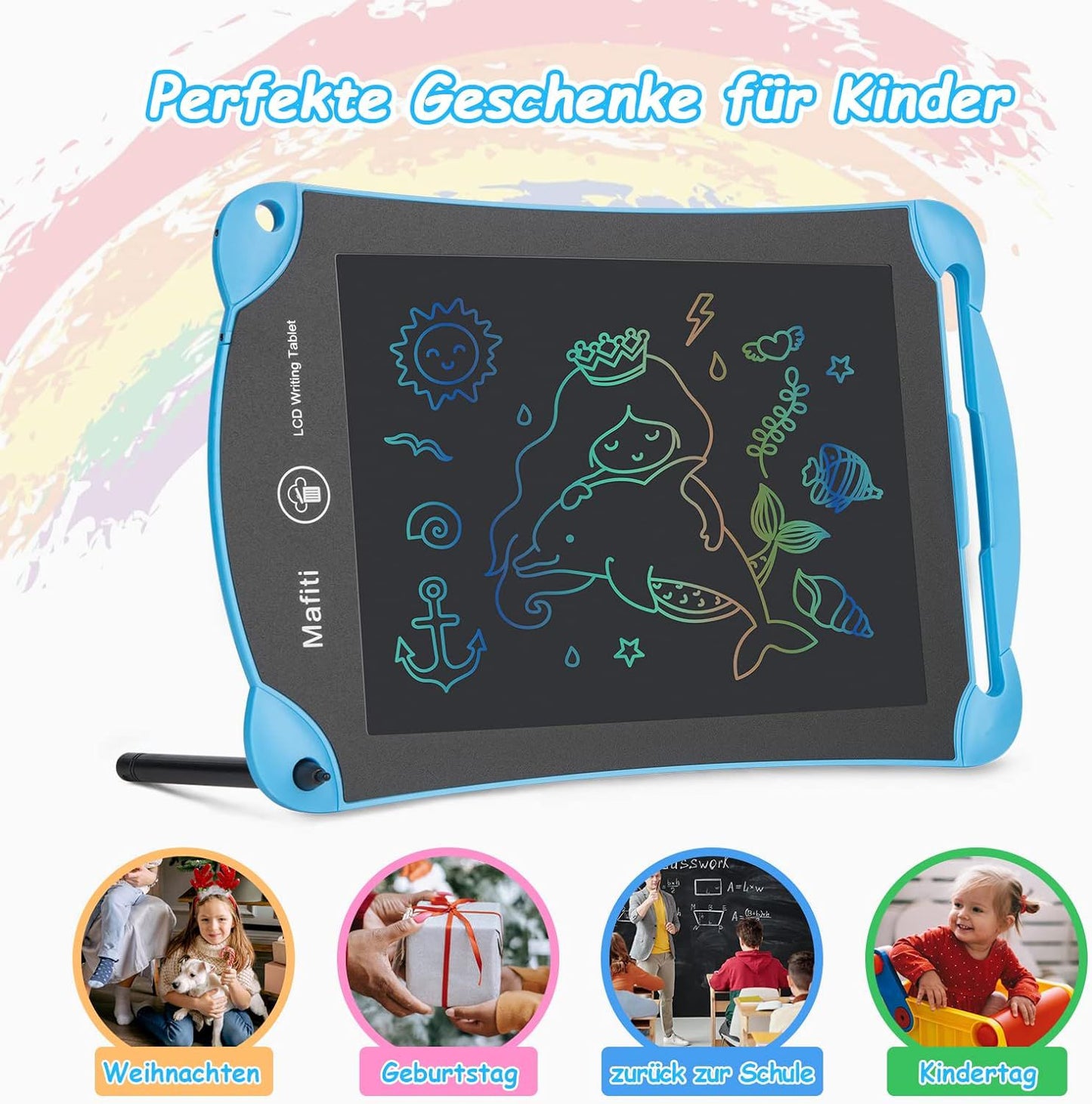 LCD Writing Board for Children, 8.5 Inch LCD Writing Tablet Electronic Writing Board, Painting Board, Magic Board, Children's Drawing Boards, Colourful Screen Writing Tablet, Gift for Children Adults