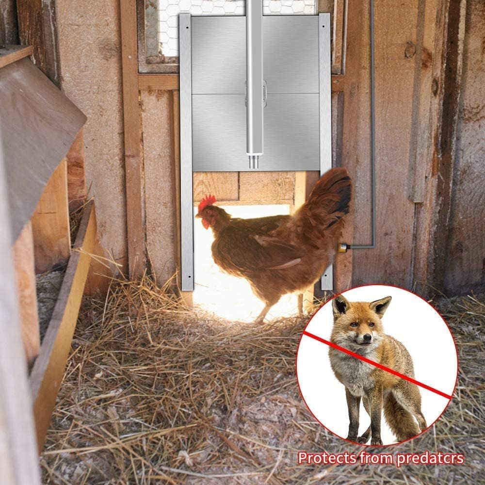 Chicken Flap, automatic chicken flap, door opener chicken coop with timer, infrared induction, remote control possible (with slider 30x 32 cm)