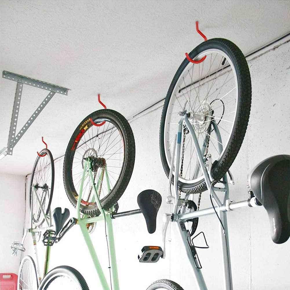 Bike Storage Hooks 6 Pack - Heavy Duty Bicycle Storage Hooks Wall Mounted Hook Set for Mountain/Road Bikes Screw-in Utility Storage Hangers Shed Garage Garden Hook