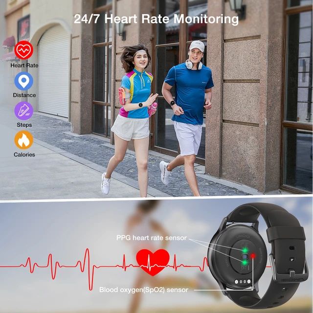 Smart Watch Uwatch 3S 1.3 Inch Smart Watch Fitness Tracker Heart Rate Sleep Monitoring Sport Smartwatch for Men Women