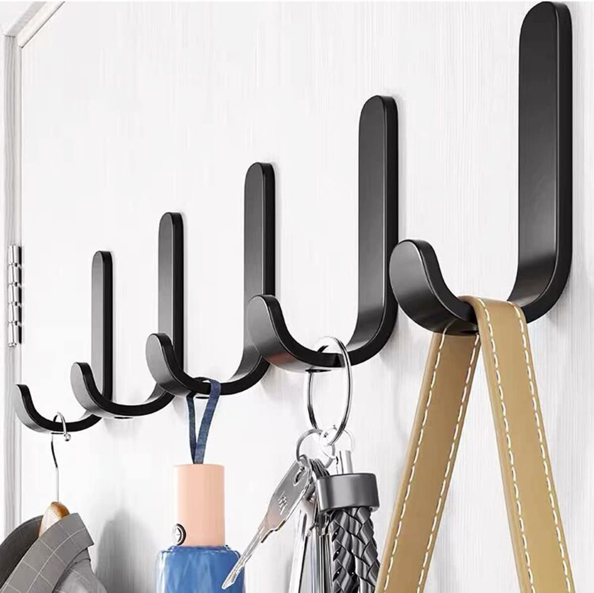 Self-Adhesive Hooks, Waterproof Hooks, No Drilling, Adhesive Hooks, Towel Hooks, Self-Adhesive, Rustproof Clothes Hooks, Adhesive Hooks for Gluing, Ideal for Bathroom, Toilet, Pack of 10