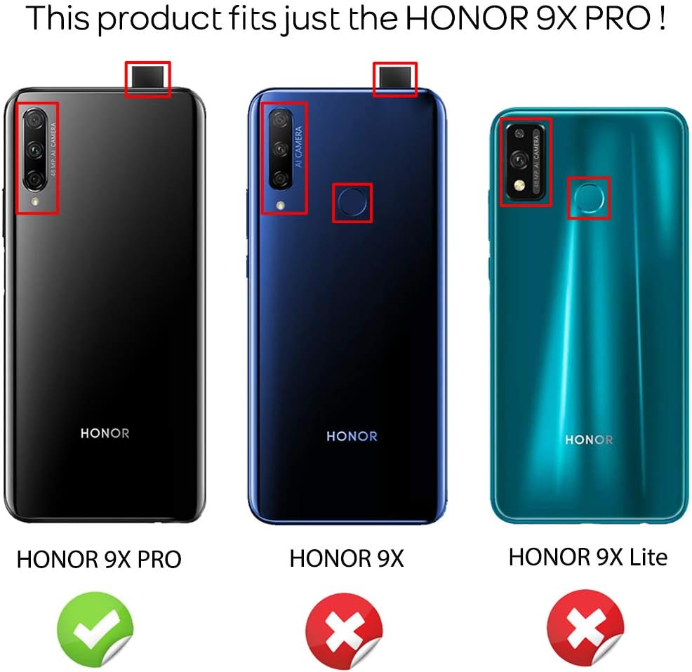 Phone Case for Honor 9X Pro, Leather look case compatible with Honor 9X Pro