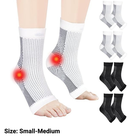 4 Pairs of Neuro Socks for Men and Women, Ankle Brace Orthopaedic Compression Socks, Neuropathy Socks, Plantar Fasciitis Socks, Compression Socks, Sprained Ankle Support