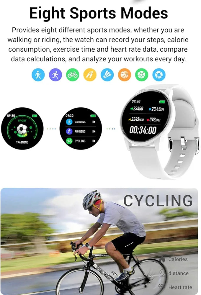 LIGE Smart Watch for Android and iOS IP67 Waterproof, Fitness Tracker Watch with Pedometer Heart Rate Monitor Sleep Tracker, 1.3 Inch Color Screen Digital Watch, Activity Tracker for Women and Men