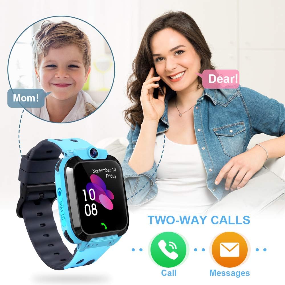 Children's Smartwatch Phone LBS Positioning Tracker IP68 Waterproof SOS Voice Chat Maths Game Camera Boys Girls Birthday Gifts