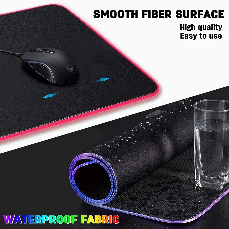 Large RGB Gaming Mouse Mat, Mouse Pads, 800x300x4 mm, Led Mousepad, Soft, Computer Keyboard, Mice, Mat for MacBook, PC, Laptop, Desk Gaming, Beast