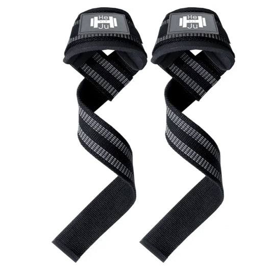 Lifting Straps Strength Training Padded, Set of 2 Lifting Straps for Strength Training, Fitness, Bodybuilding for Men and Women (Black/Grey)