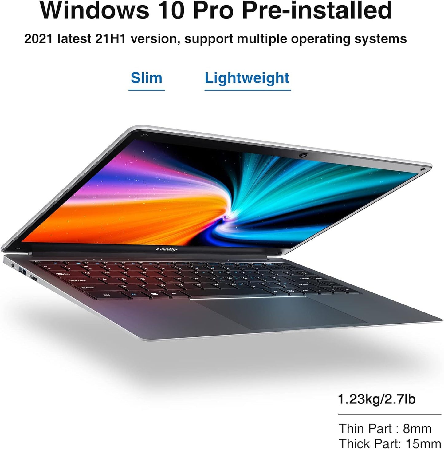 Coolby Laptop Windows 10 Pro 14" 6GB RAM 128GB SSD Intel Gemini Lake J4005 Processor up to 2.7GHz Available on Windows 11 Support Mini HD WiFi USB 3.0 BT4.2