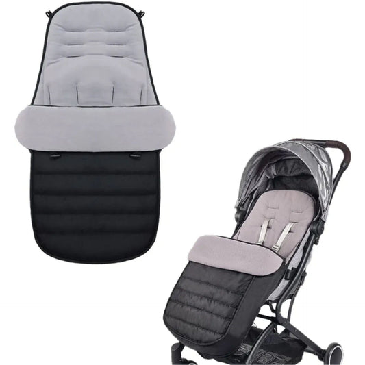 Baby Footmuff, Winter Foot Muff with Zip, Buggy Fleece Bag with Non-Slip Protection, Footmuff Pushchair, Washable, for All Prams, Baby Seat (Black)