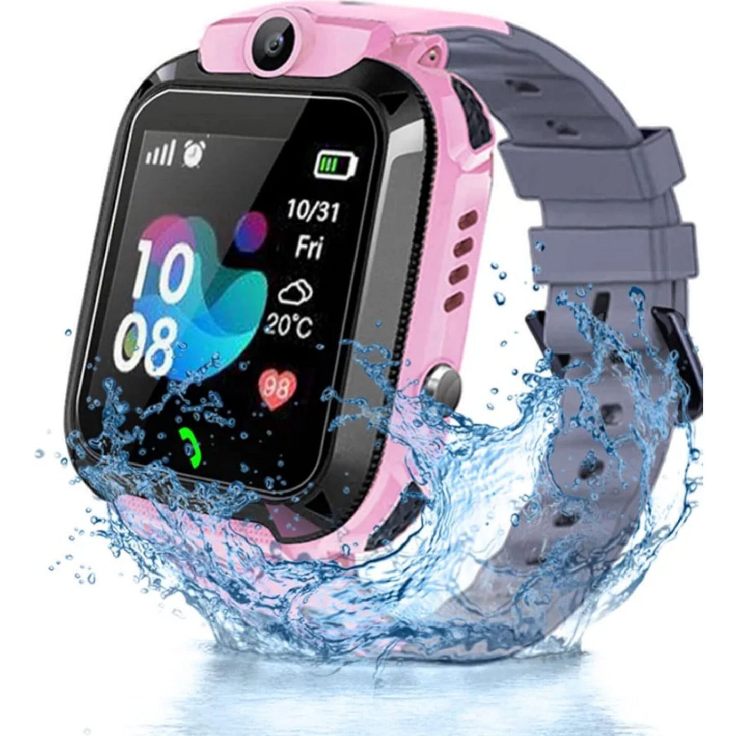 Children's Smartwatch Phone LBS Positioning Tracker IP68 Waterproof SOS Voice Chat Maths Game Camera Boys Girls Birthday Gifts