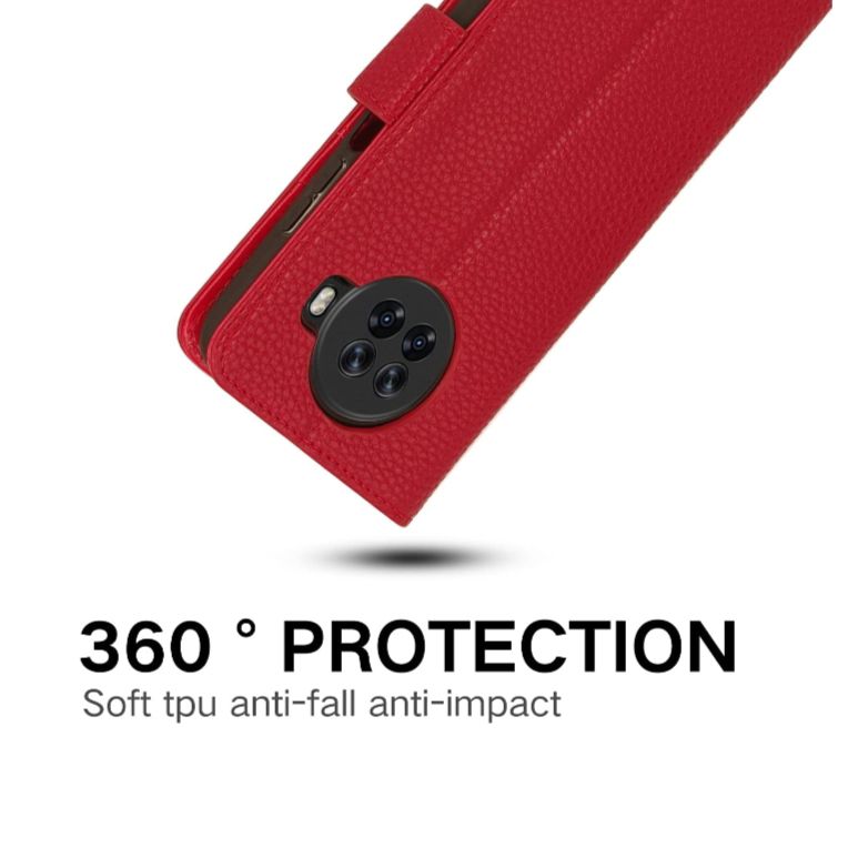 LOKAKA Xiaomi 10T Lite 5G Leather Case with Credit Card Slots Luxury Look Leather Wallet Case for Xiaomi 10T Lite 5G Red (6.67")