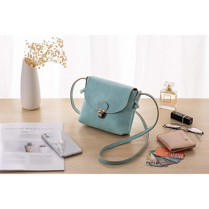 Small Crossbody Bag for Women with Anti Theft Lock PU Leather Women's Cross Body Bags Retro Handbags Shoulder Bag for Ladies Girls Travel Holiday Summer