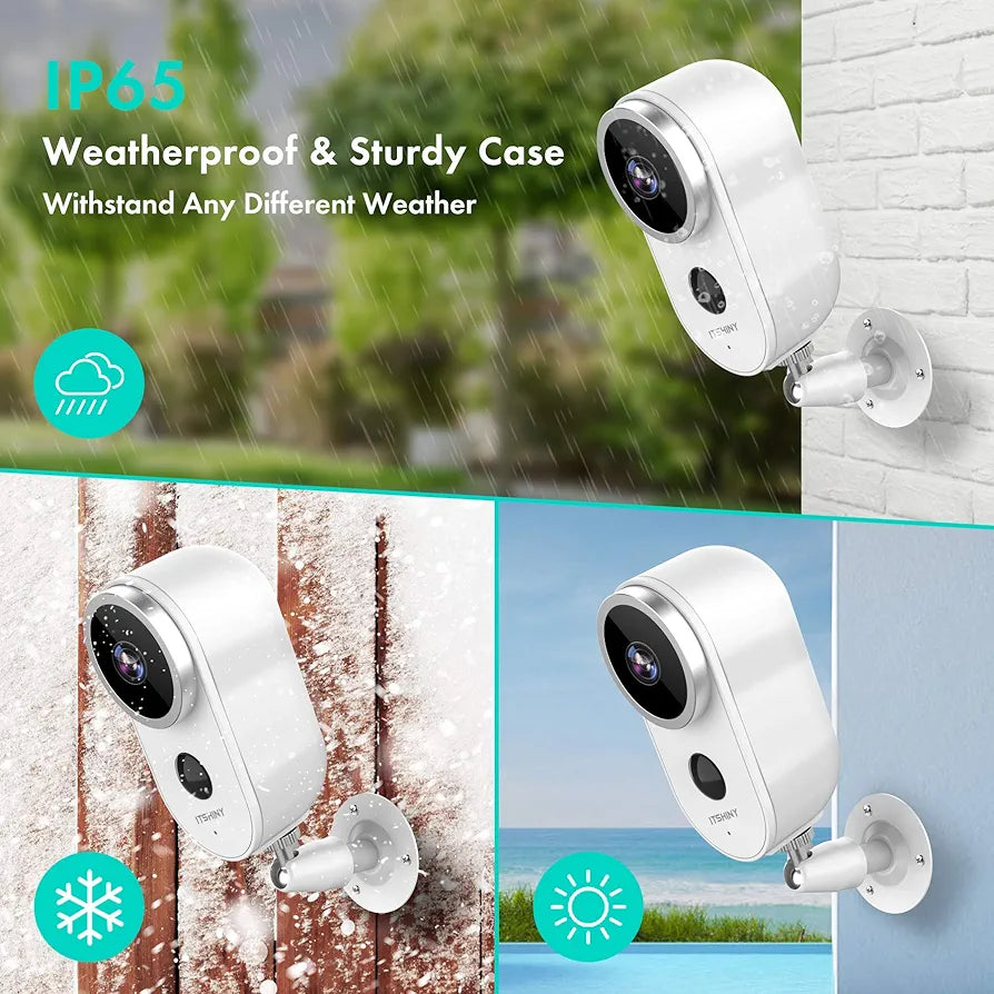 IP Camera Outdoor WiFi HD 1080P Surveillance Camera Outdoor Wireless PIR Motion Detection IP67 Weatherproof Night Vision Compatible with iOS / Android