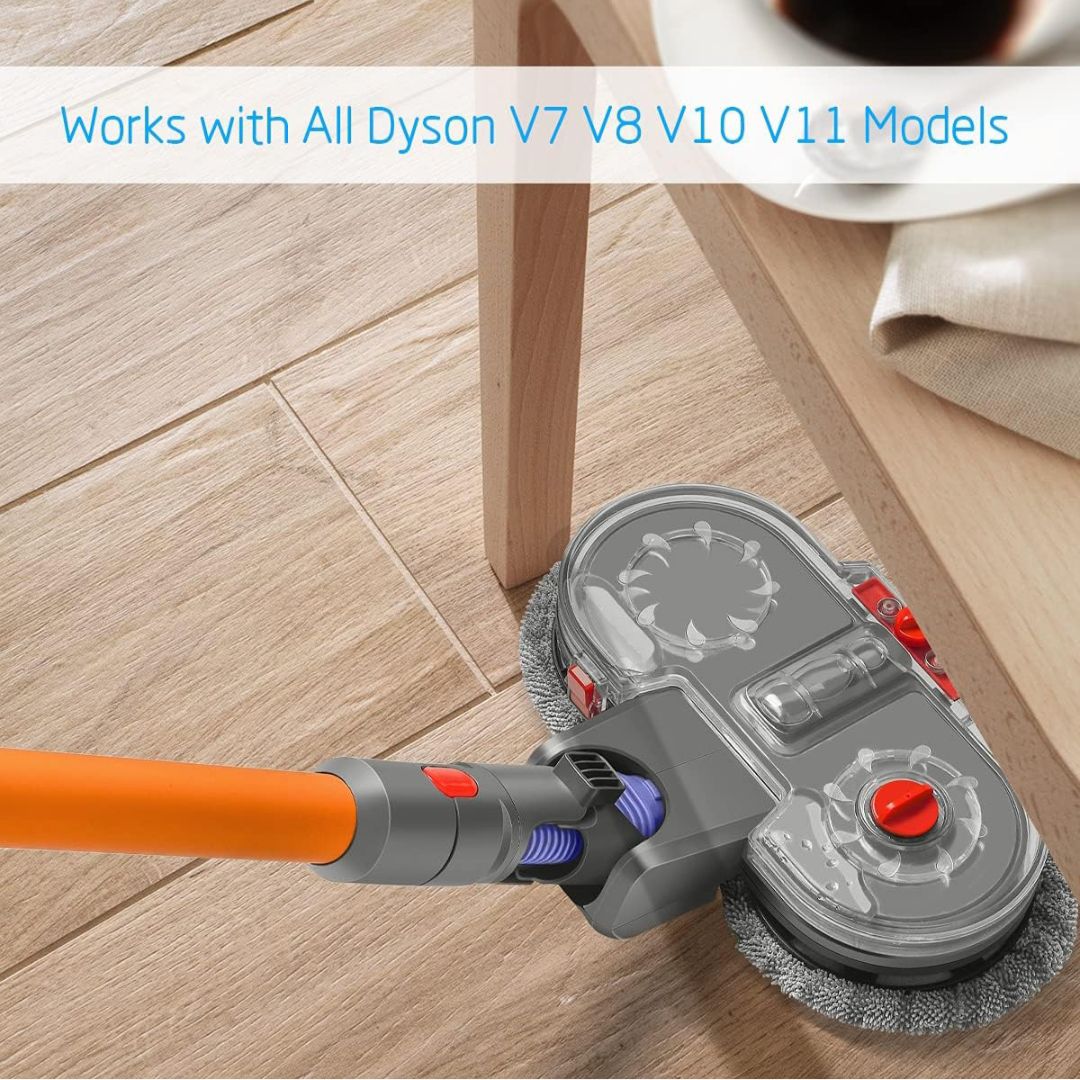 Only Electric Mop Head Attachment Compatible with Dyson V15, V11, V10, V8, V7 Vacuum Cleaner with Removable Water Tank, 12 Washable Mop Pads