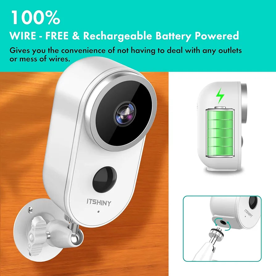 IP Camera Outdoor WiFi HD 1080P Surveillance Camera Outdoor Wireless PIR Motion Detection IP67 Weatherproof Night Vision Compatible with iOS / Android