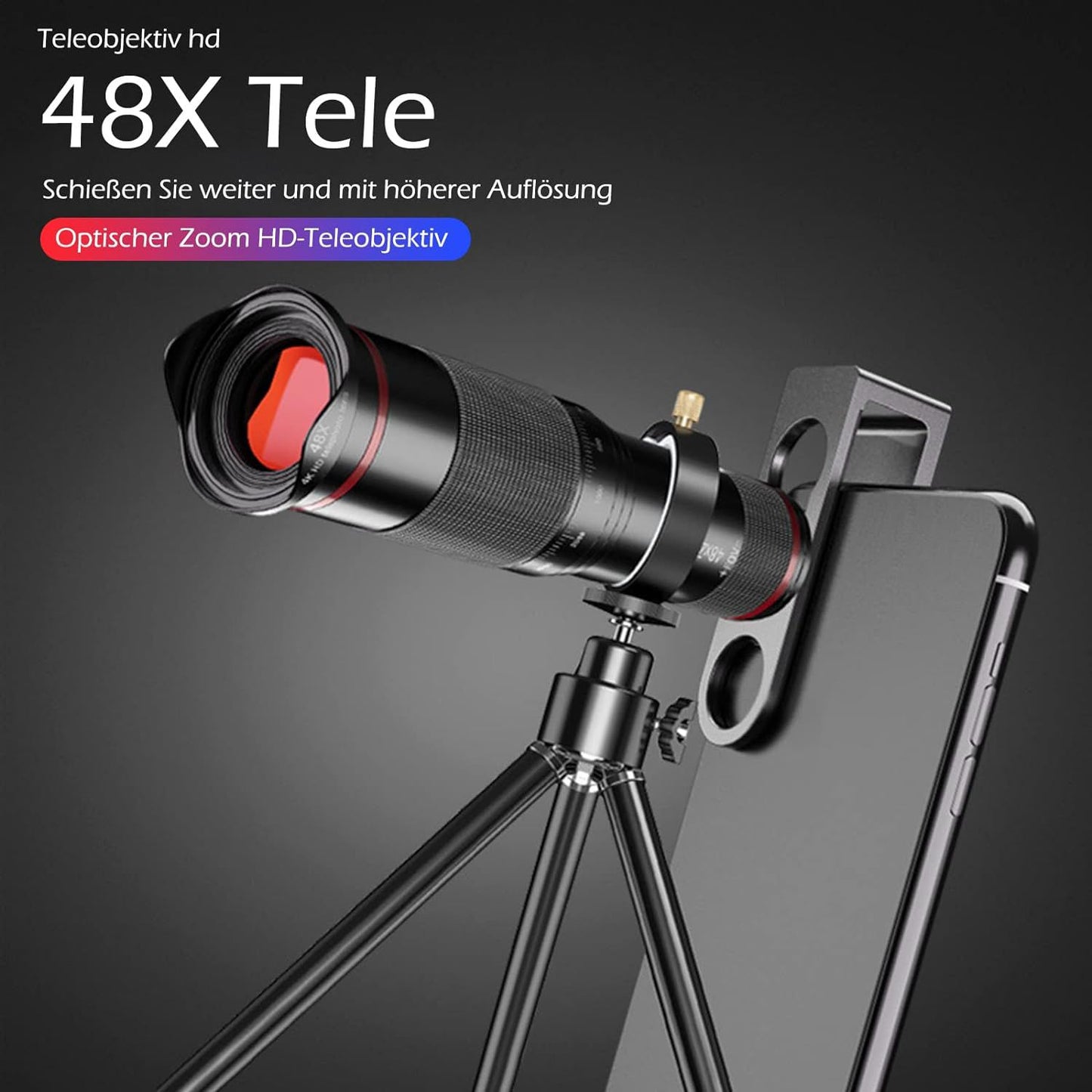 Monocular Telescope - 48x HD Monocular Monocular Telescope with Smartphone Holder & Tripod, Waterproof Monocular for Bird Watching/Camping/Hiking/Travel