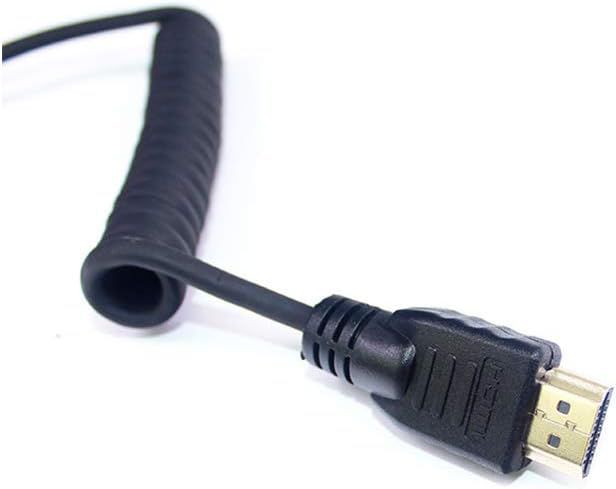 High Speed Full HDMI 2.0 Coiled Cable 11.8" to 21.6" for 4K 60P for BMPCC 4K 6K Atomos Ninja Niji