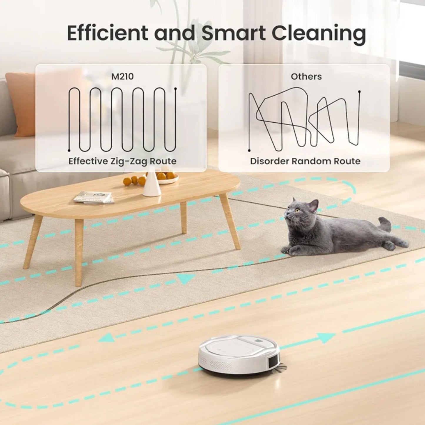 Lefant Robot Vacuum Cleaner, Tangle-Free, Strong Suction, Slim, Low Noise, Automatic Self-Charging, Wi-Fi/App/Alexa Control, Ideal for Pet Hair Hard Floor and Daily Cleaning, M210