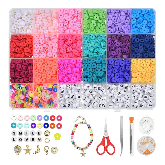 6280pcs Colorful Beads Toy Beads Making DIY Bracelet Necklace Jewelry Clay Beads DIY Craft Jewelry Making for Kids Adults, 2 Boxes