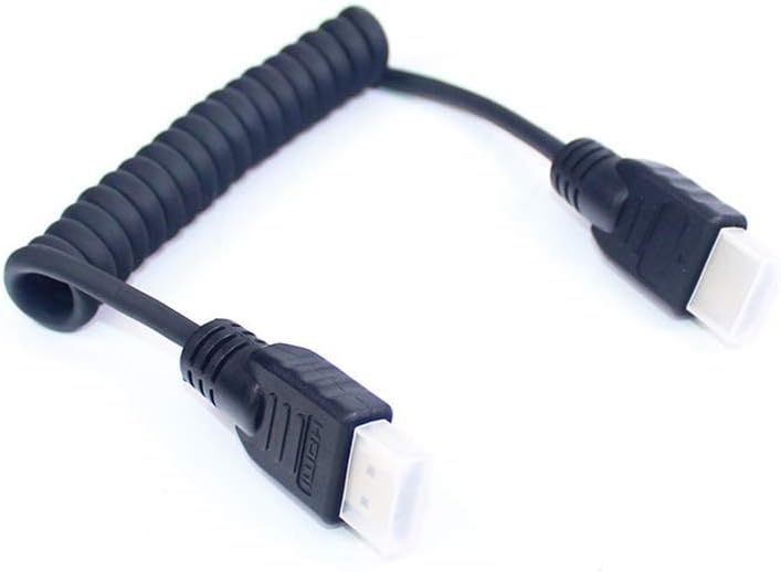 High Speed Full HDMI 2.0 Coiled Cable 11.8" to 21.6" for 4K 60P for BMPCC 4K 6K Atomos Ninja Niji