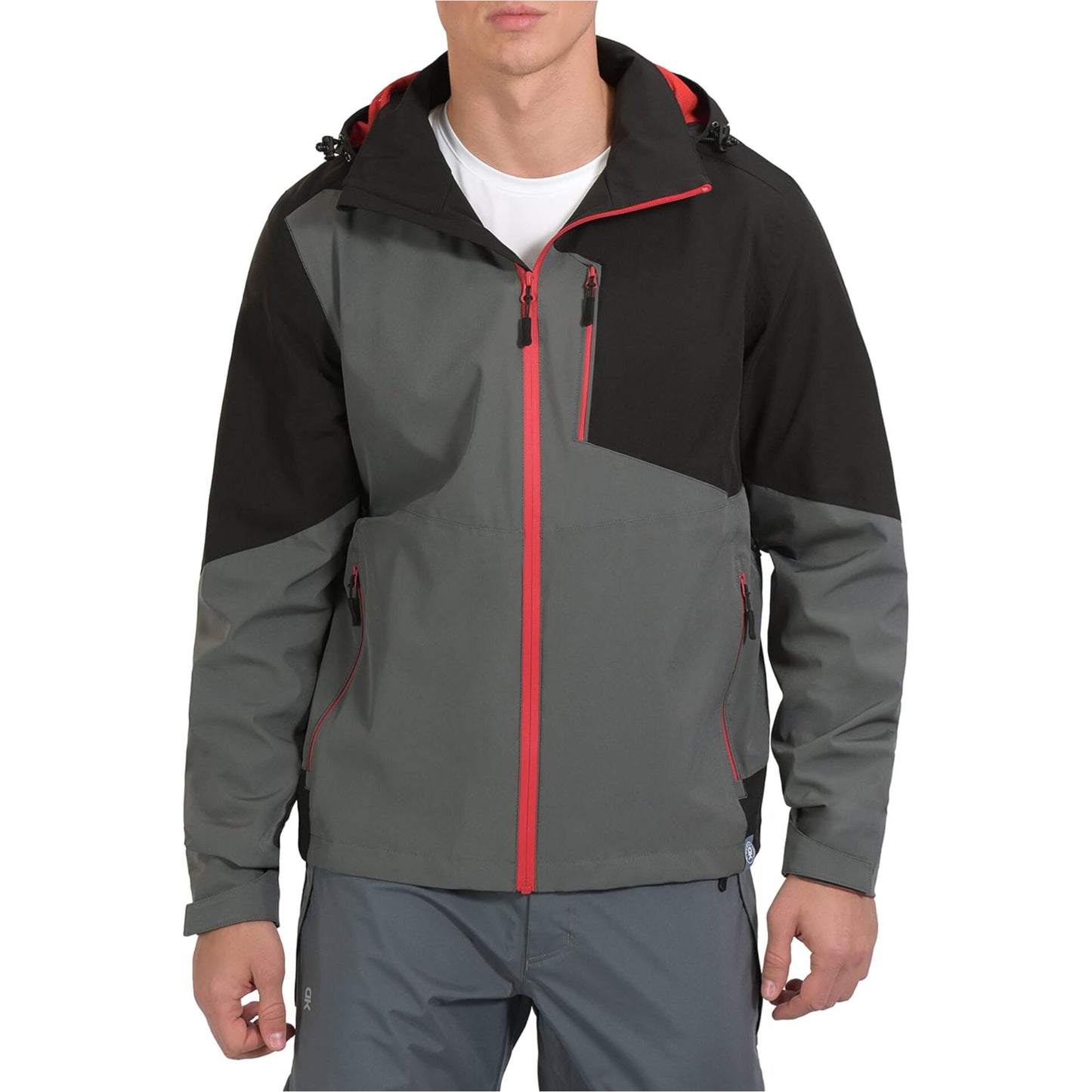 Outdoor Rain Jacket Men Waterproof Breathable Windbreaker with Removable Hood Cycling Jacket Hiking Jacket