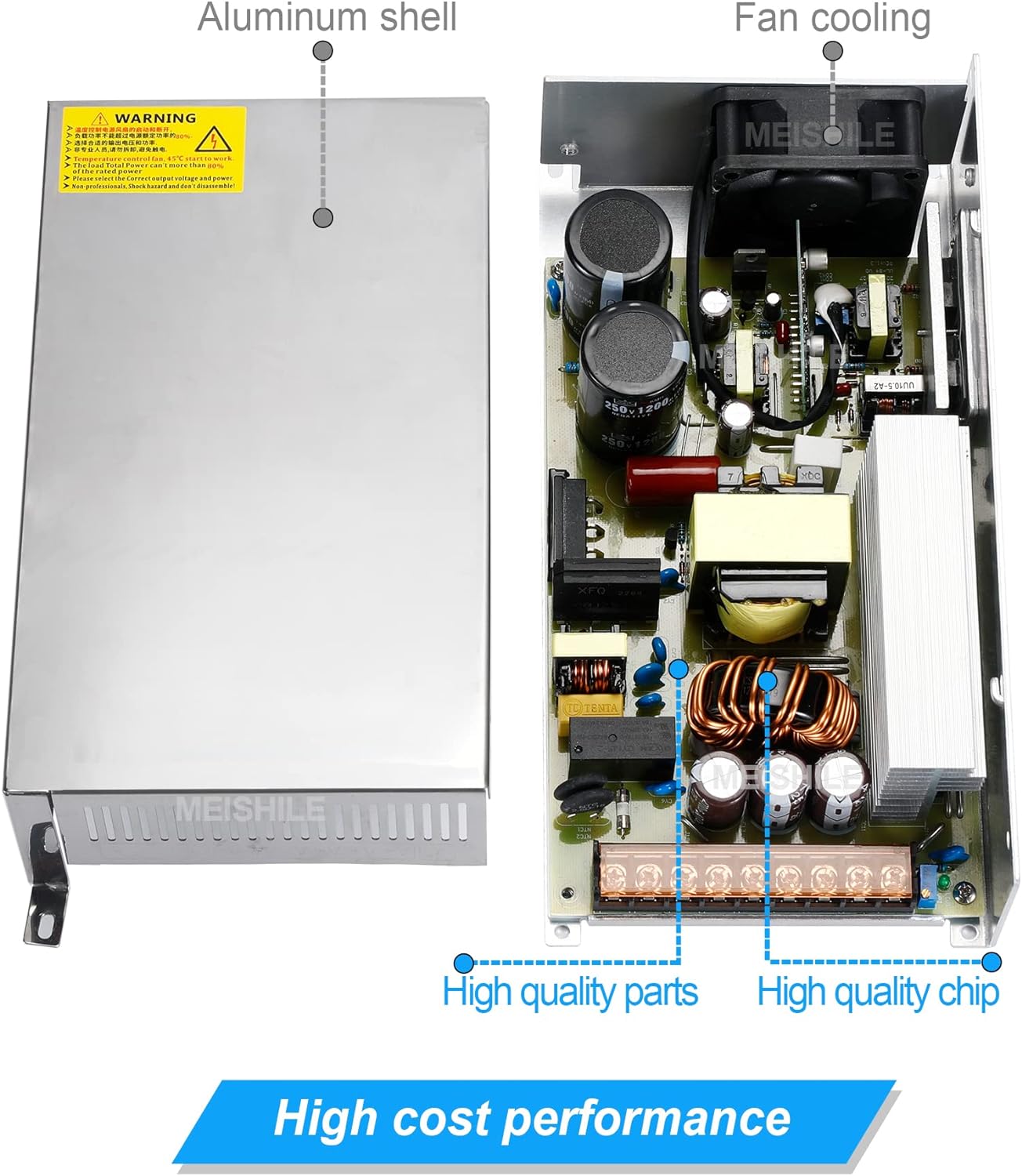 Transformer DC 12V 100A 1200W Switch Power Supply 230V AC to DC Power Supply Transformer Industrial Adapter 0-80A LED Light Strip Lamp Semiconductor Motor Pump Winch Amplifier SMPS 110V/220V