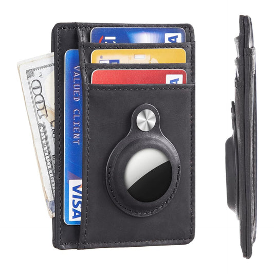 Slim Minimalist Front Pocket Wallet with Built-in Case Holder for AirTag