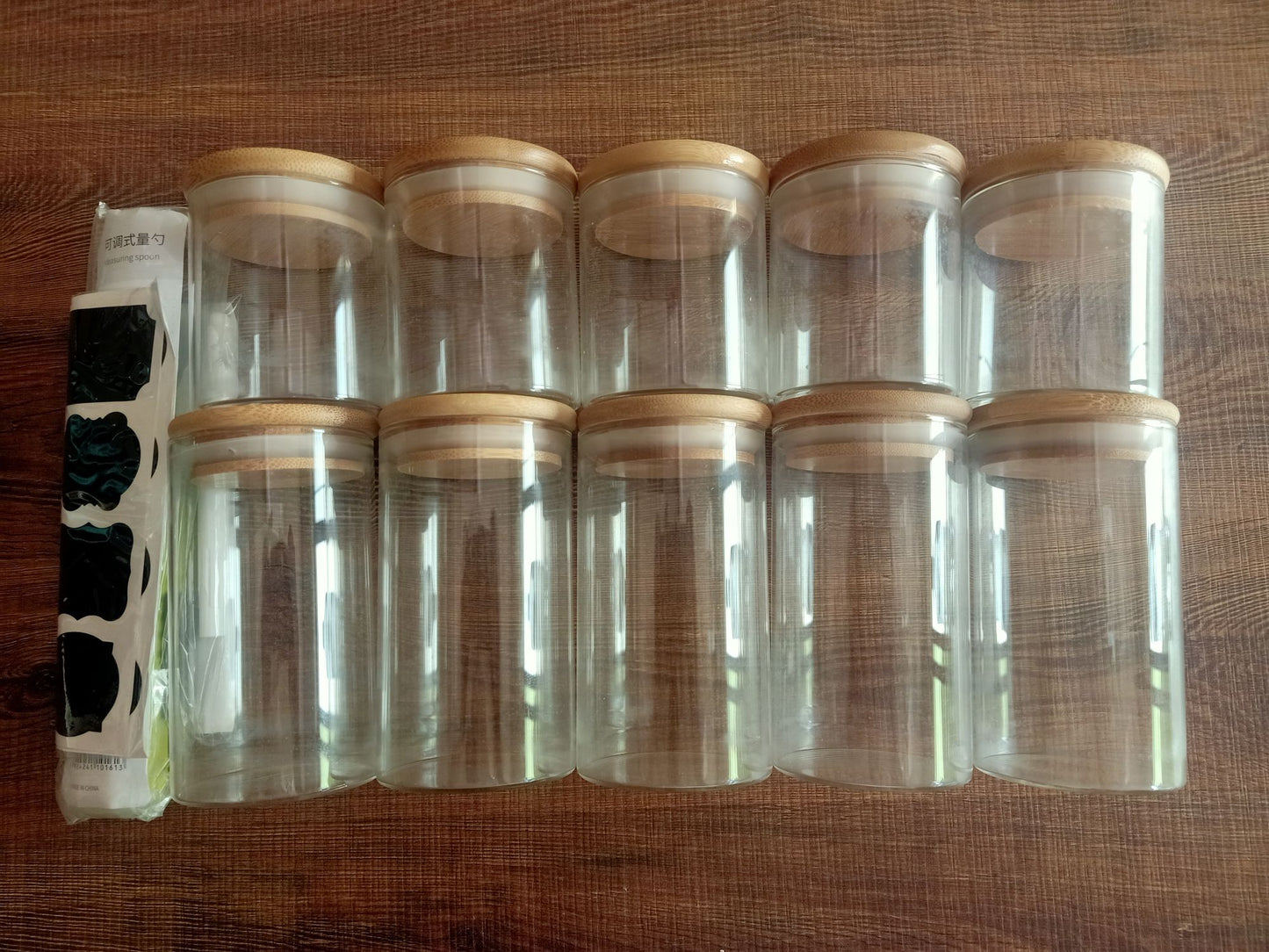 GoMaihe 250ml + 350ml Glass Jars, Set of 10 with Airtight Seal