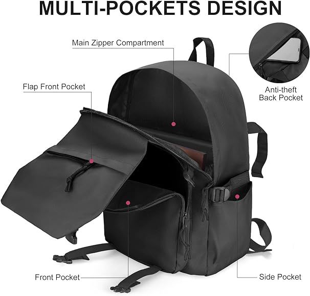 Lightweight School Backpack 12.6 x 5.1 x 17 Inch Laptop Backpack for College High School Middle School Book Bag for Boys, Girls