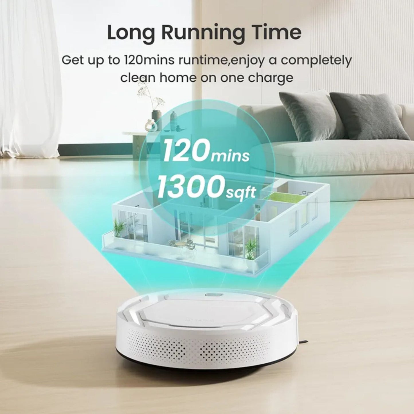 Lefant Robot Vacuum Cleaner, Tangle-Free, Strong Suction, Slim, Low Noise, Automatic Self-Charging, Wi-Fi/App/Alexa Control, Ideal for Pet Hair Hard Floor and Daily Cleaning, M210