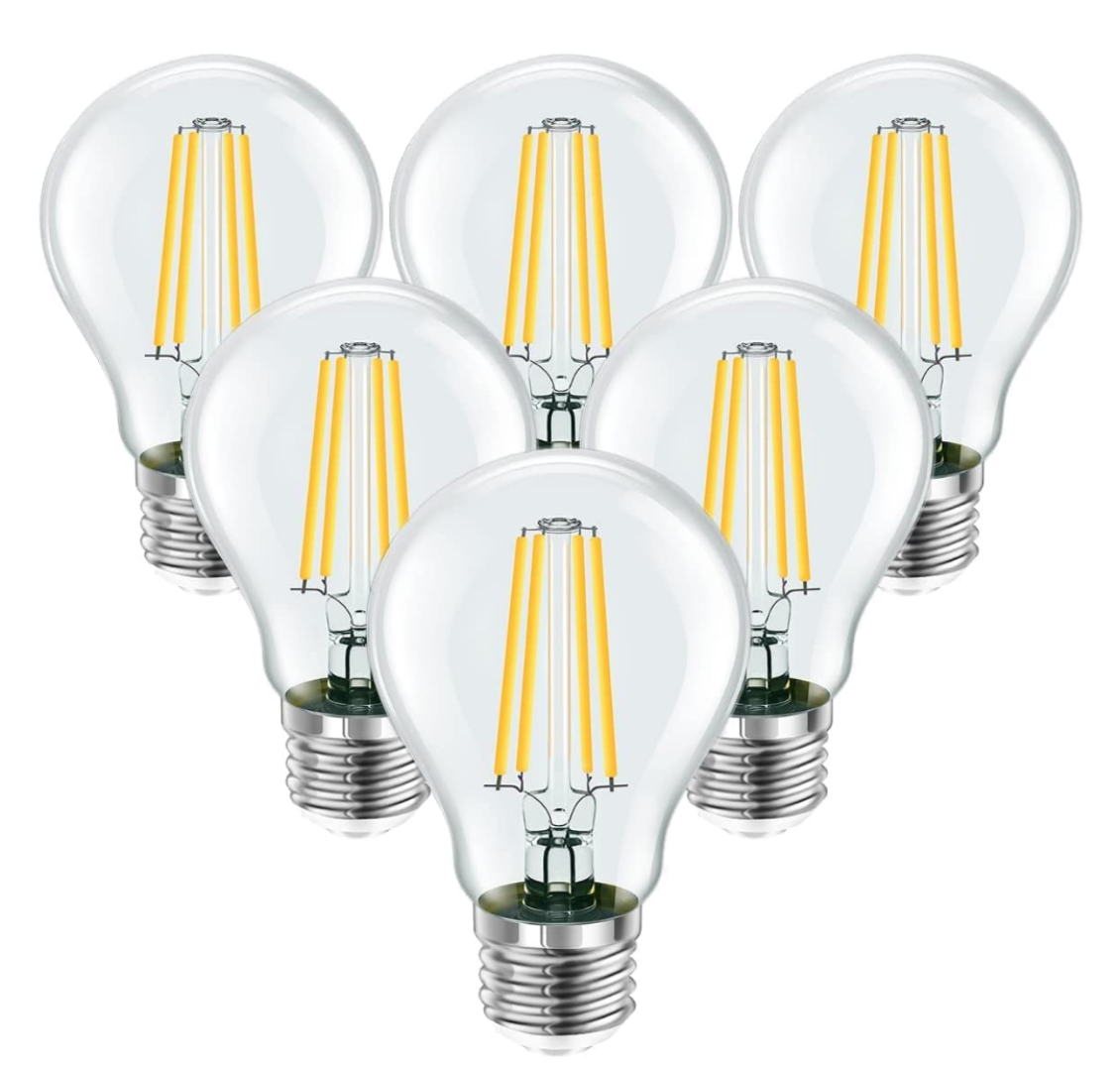 LED Warm White by BIGHOUSEled E27, 4W, 400 lm Light Bulb Replaces 35 W Halogen Bulbs, 2700 K Filament Bulbs, Classic Lamp Bulbs in Corn Shape, Pack of 6