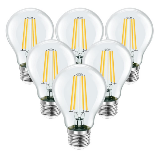 LED Warm White by BIGHOUSEled E27, 4W, 400 lm Light Bulb Replaces 35 W Halogen Bulbs, 2700 K Filament Bulbs, Classic Lamp Bulbs in Corn Shape, Pack of 6