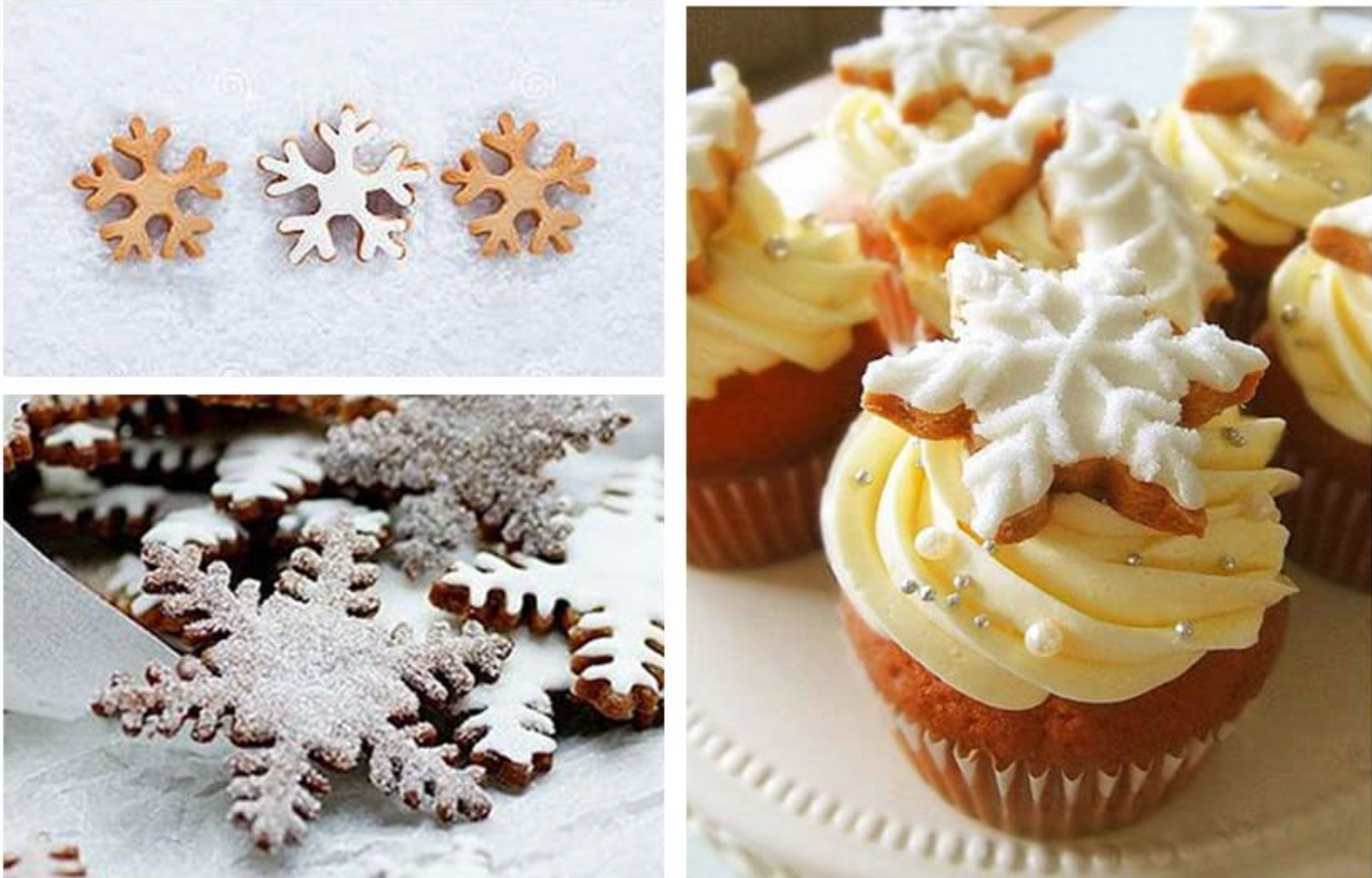 Cookie Cutters BY Ilauke 6-Piece Snowflake Fondant Cookie Cutters Ejector Stamp Cake Decoration