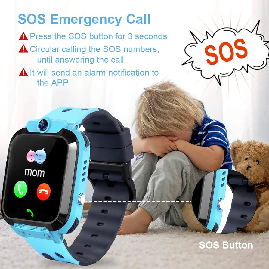 Children's Smartwatch Phone LBS Positioning Tracker IP68 Waterproof SOS Voice Chat Maths Game Camera Boys Girls Birthday Gifts