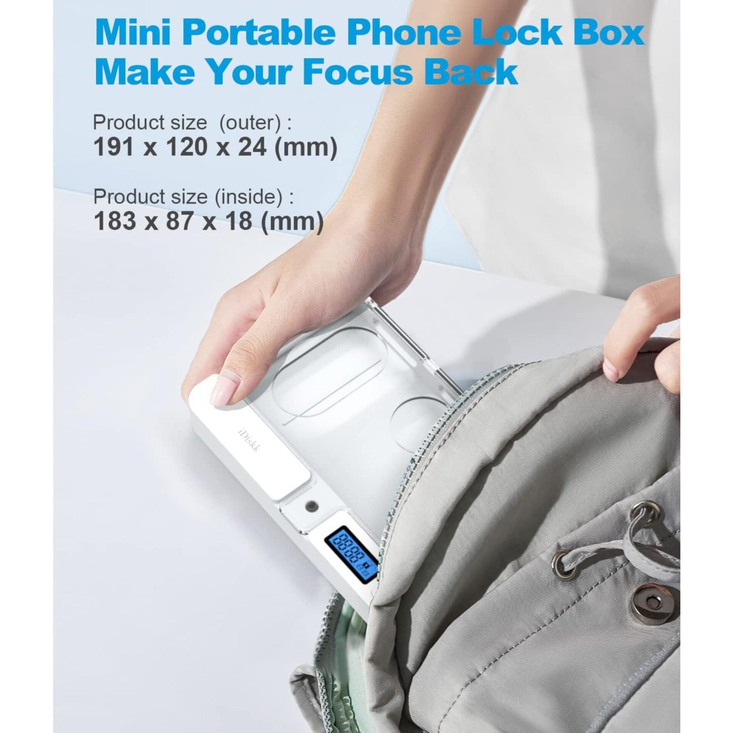 Mobile Phone Lock Box with Timer, Universal Mobile Phone Safe, Lock Box for All iPhones and Most Android Mobile Phones, Gift for Children, Adults, Lock Your Mobile Phone