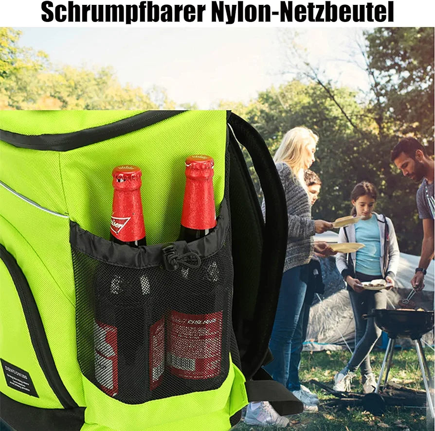 33L Large Cool Bag, Waterproof Insulated Backpacks, Cool Bag, Cold Beer Picnic Backpack with Cooling Compartment, Picnic Basket 2-4 People, Mobile Fridge for Car (Yellow)