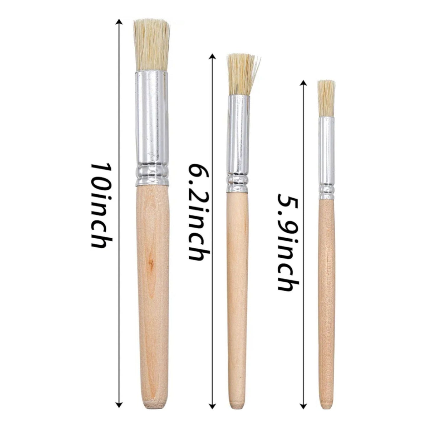 30 Pieces Wooden Stencil Brushes, Natural Bristle Brushes, Wooden Handle, Cleaning Brush for Coffee Machine, Painting Brush for Painting, DIY, Crafts and Acrylic Oil Watercolour Painting