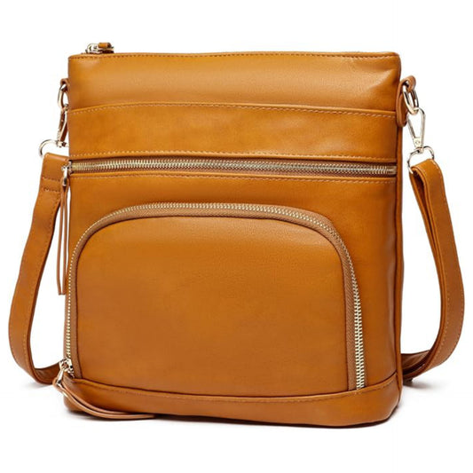 Women's Small Shoulder Bag Crossbody Bag with Practical Zip Back Compartment City Bags Vegan Leather Soft Vintage, yellow, shoulder bag