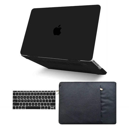 KECC Compatible with MacBook Pro 14 inch Case Cover 2024-2021 Release M3 A2918 A2992 M2 A2779 M1 Pro/Max A2442 with Touch ID Plastic Hard Shell + Keyboard Cover + Sleeve (Matte Black)