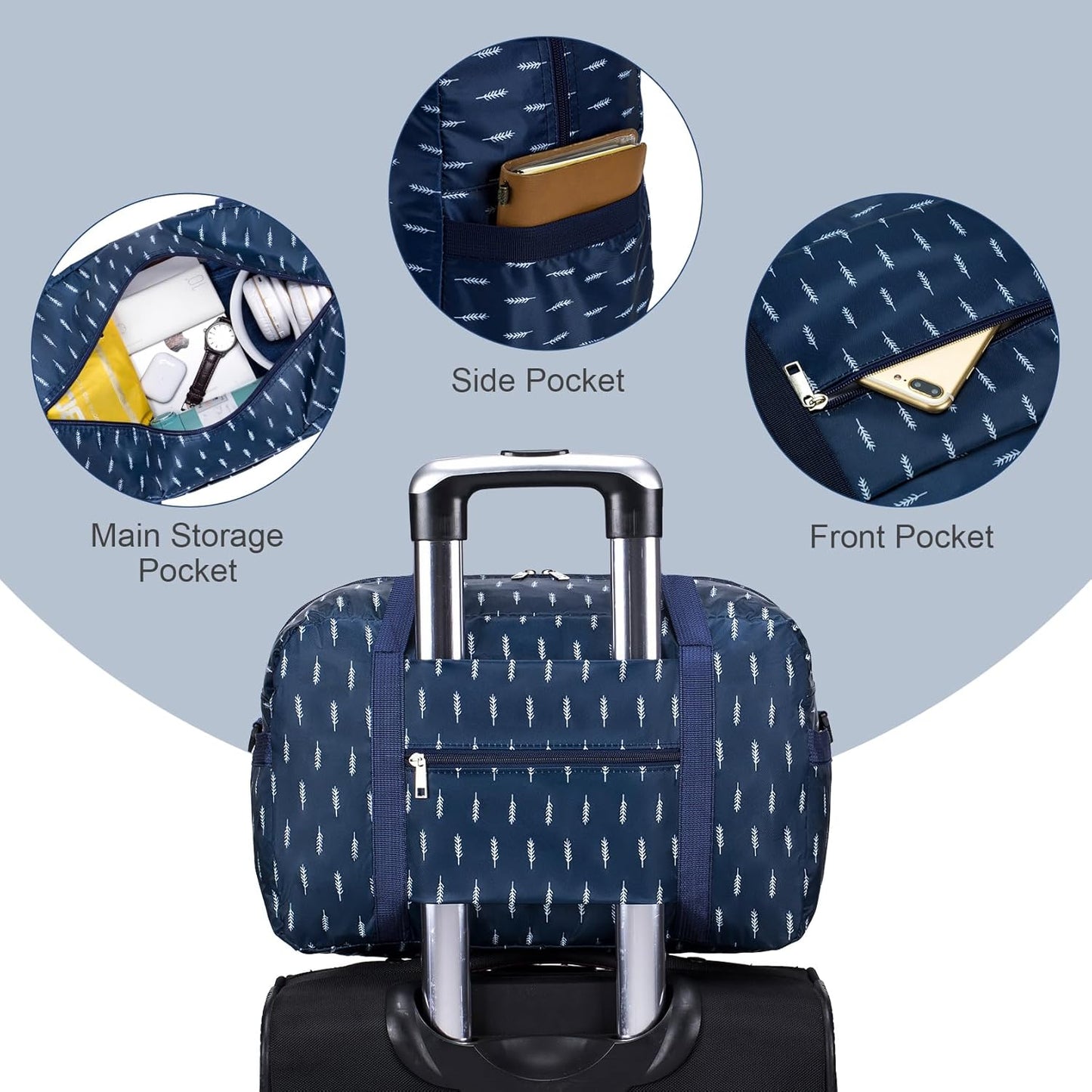 Cabin Luggage 40x20x25, Carry-on Bag for Airplane, Foldable Travel Bag Weekend Bag for Luggage Sport Camping, Resilience-1pcs, luggage set