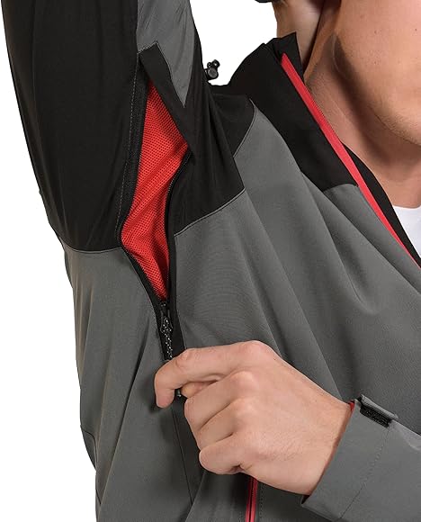 Outdoor Rain Jacket Men Waterproof Breathable Windbreaker with Removable Hood Cycling Jacket Hiking Jacket