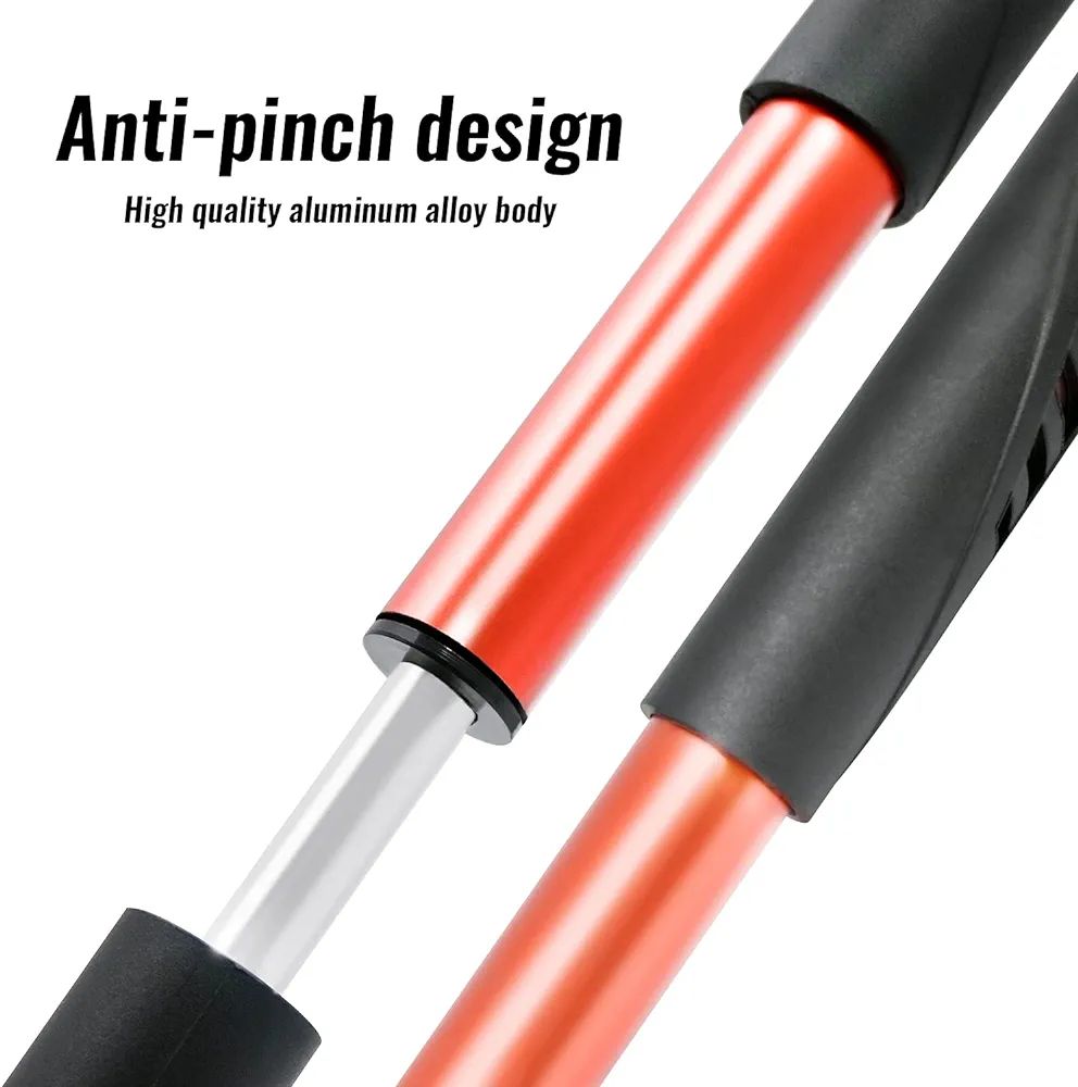 Mini Bicycle Pump, 120 PSI Portable Bike Pump with Mount for Presta and Schrader, Electric Racing Bike Inflator Bicycle Accessories Glueless Patch Kit for Balls/Swim Ring