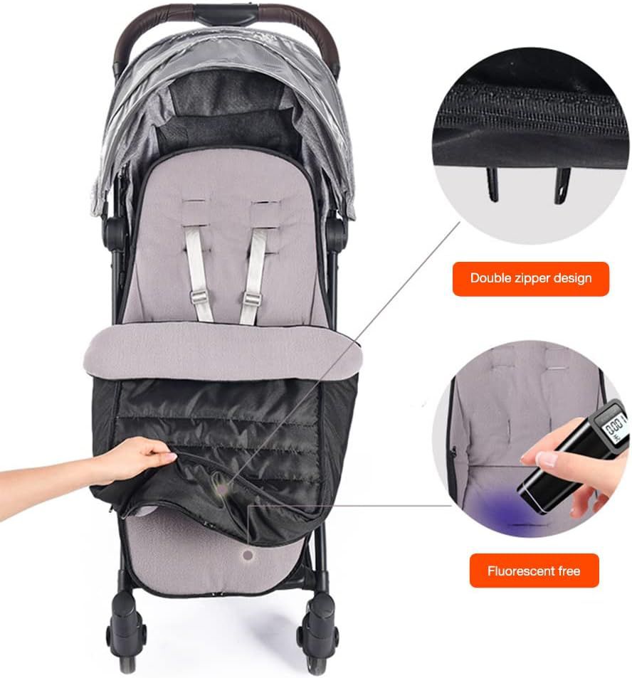 Baby Footmuff, Winter Foot Muff with Zip, Buggy Fleece Bag with Non-Slip Protection, Footmuff Pushchair, Washable, for All Prams, Baby Seat (Black)