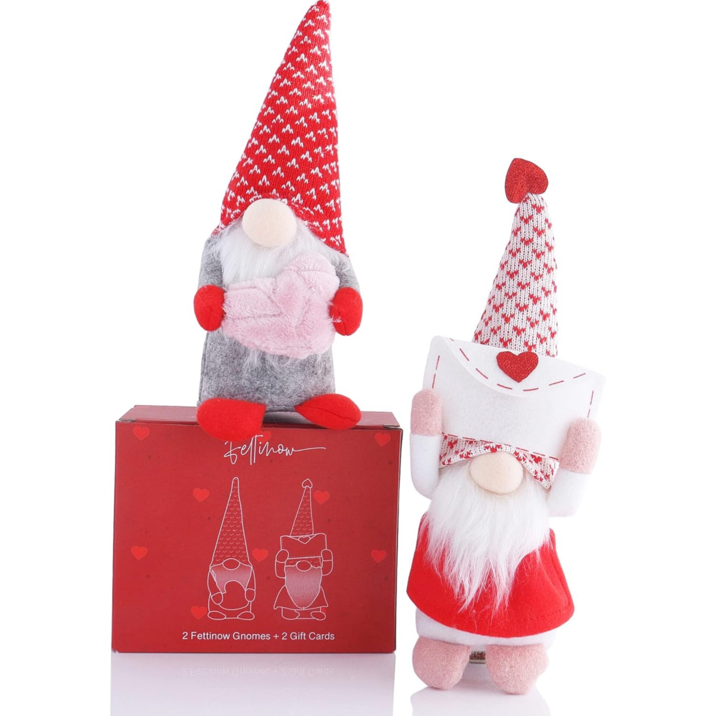 Valentine Gnome Set of 2 - Valentine's Day Decorations for Home - Cute Valentine's Day Gnome Decoration Gifts for Home, Office