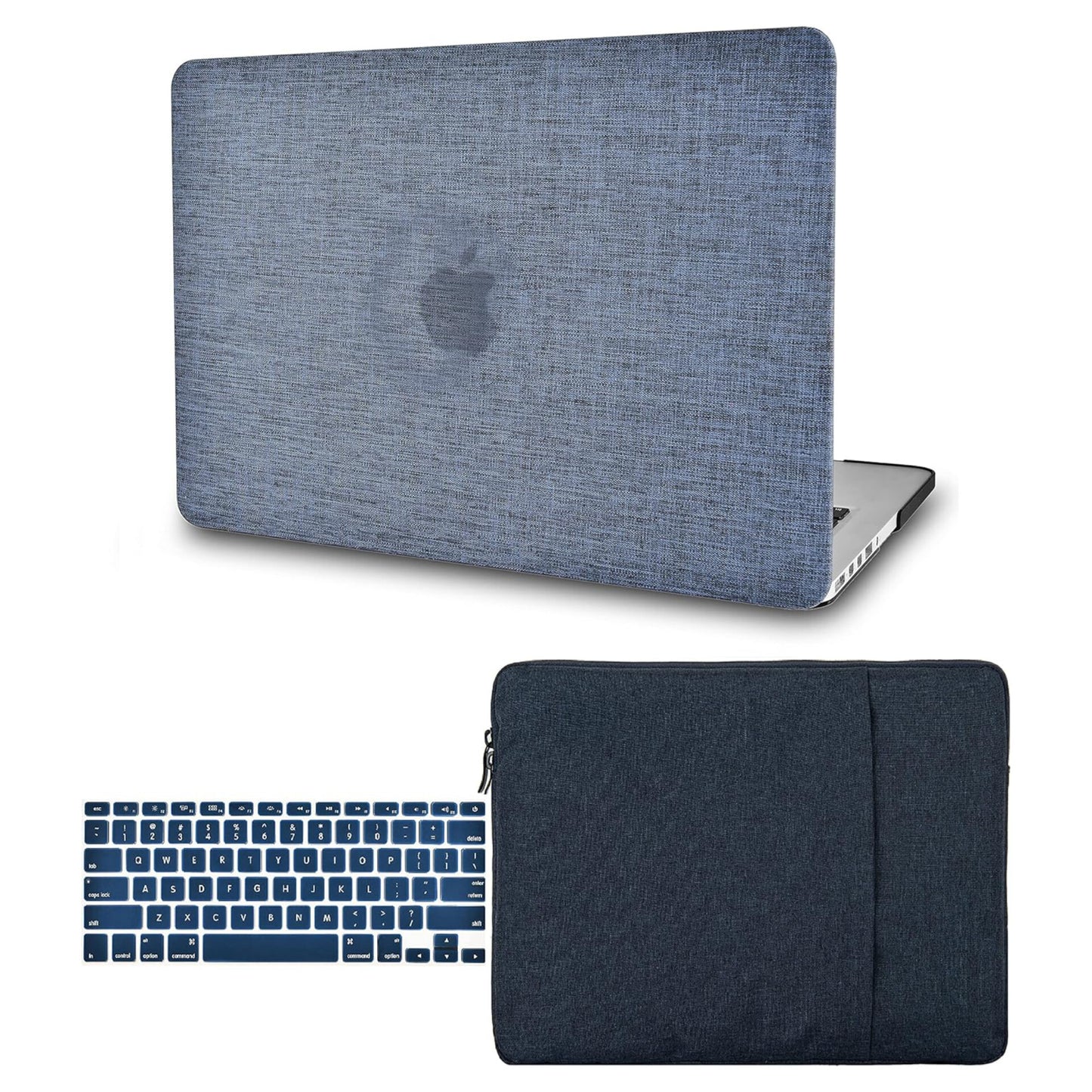 KECC Compatible with MacBook Pro 14 Inch Case Cover 2021 Release M1 Pro/Max A2442 with Touch ID Plastic Hard Case + Keyboard Cover (Blue)